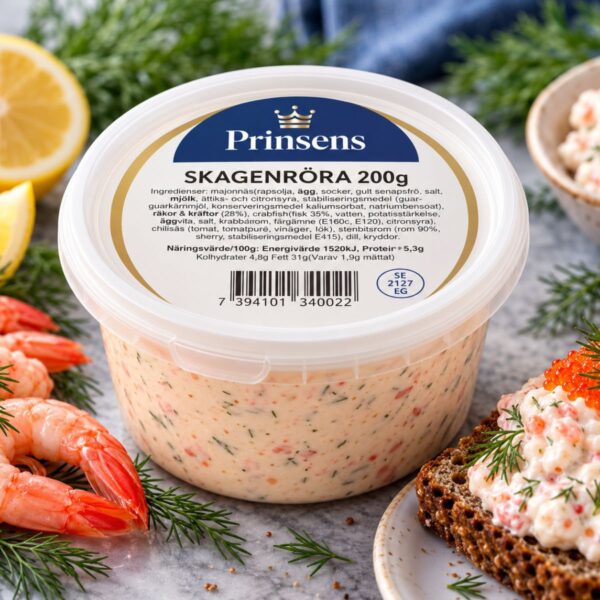 Delicatesă cremoasă nordică cu creveți Skagen